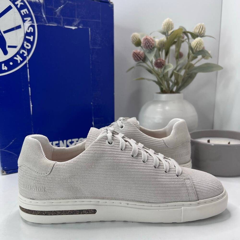 Birkenstock Bend Low Suede Embossed Corduroy Sneaker Antique White Women 6 EU37 - Picture 7 of 10